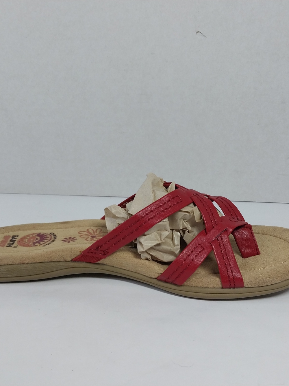 Earth Spirit Wini Slides Women's 6.5 Red Strappy Gelron 2000 Sandal Shoes Boho - Picture 8 of 12